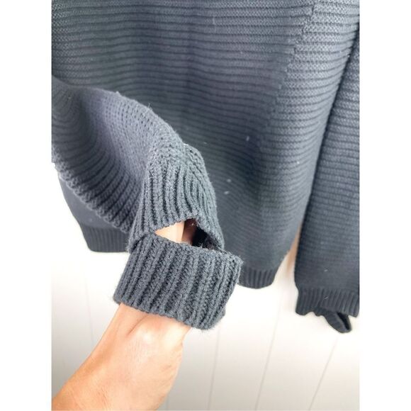 Sweaty Betty London Ribbed Cowl Neck‎ Black Wool and Cotton Blend Sweater Size S - Picture 2 of 9